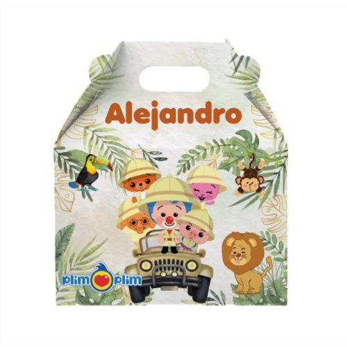 Caja Dulcera Chica Personalizada Plim Plim · Plim Plim Safari · Frente